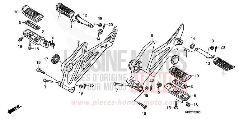 STEP for Varadero 125 SHASTA WHITE (NH138) from 2010